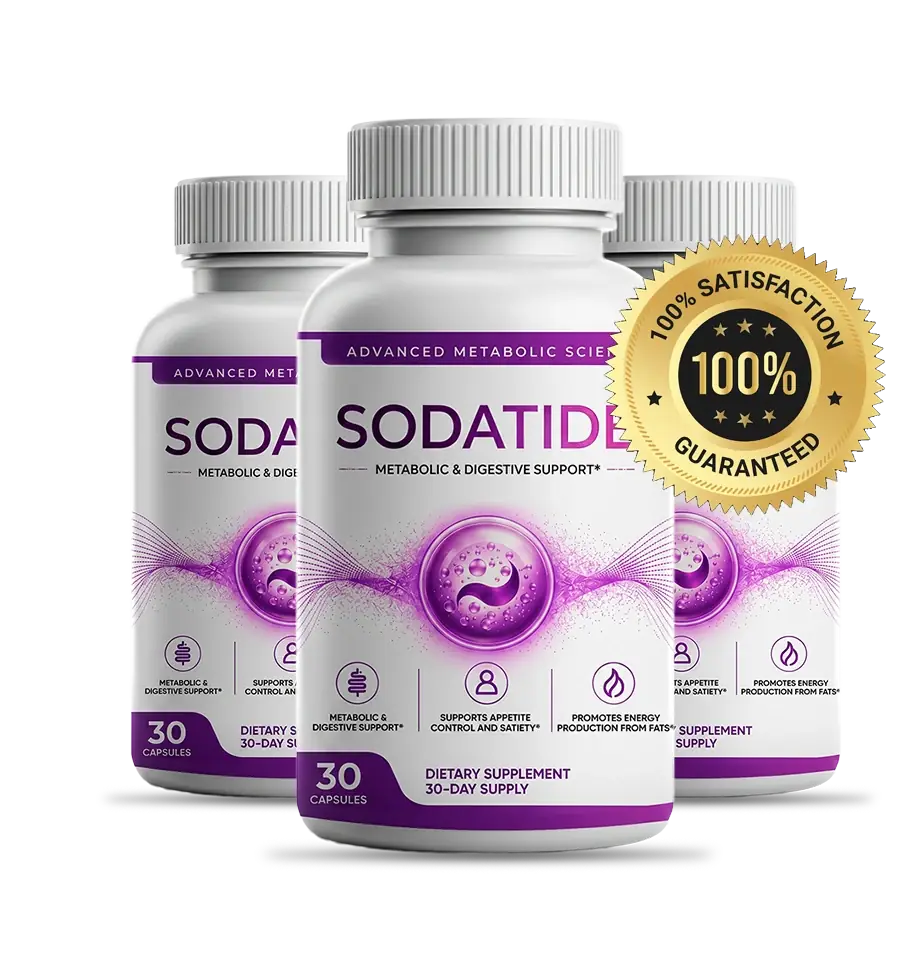 SodaTide bottles with a 100% satisfaction guaranteed seal